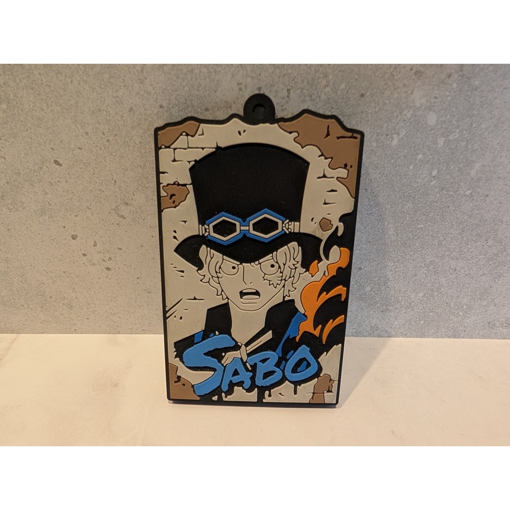 Bandai Spirits One Piece Sabo Rubber Keychain Luggage Tag 64357 Black Blue